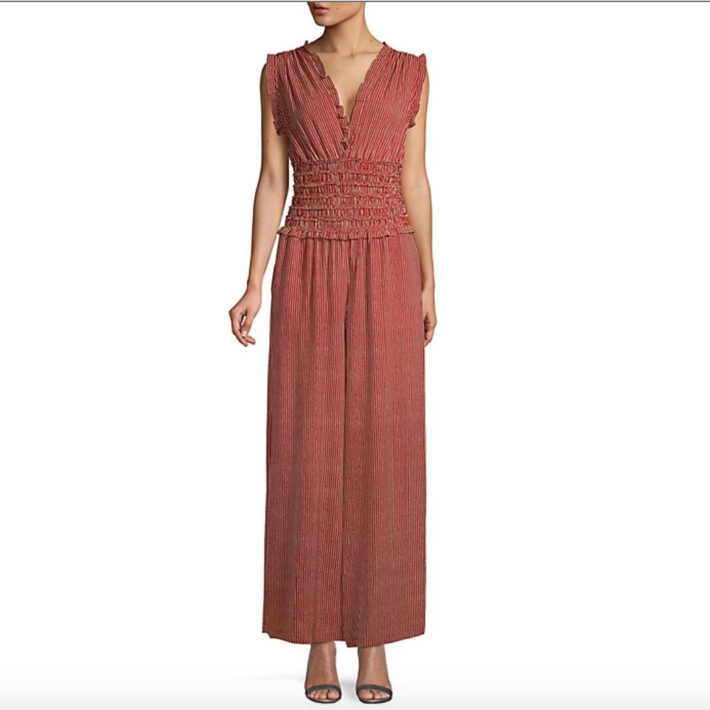 NWT Max Studio Smocked Waist Jumpsuit XL